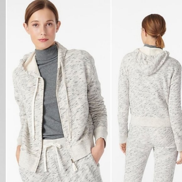 J. Crew Tops - J. Crew Women's Vintage Fleece Cotton Terry Cropped Hoodie in Speckle L
